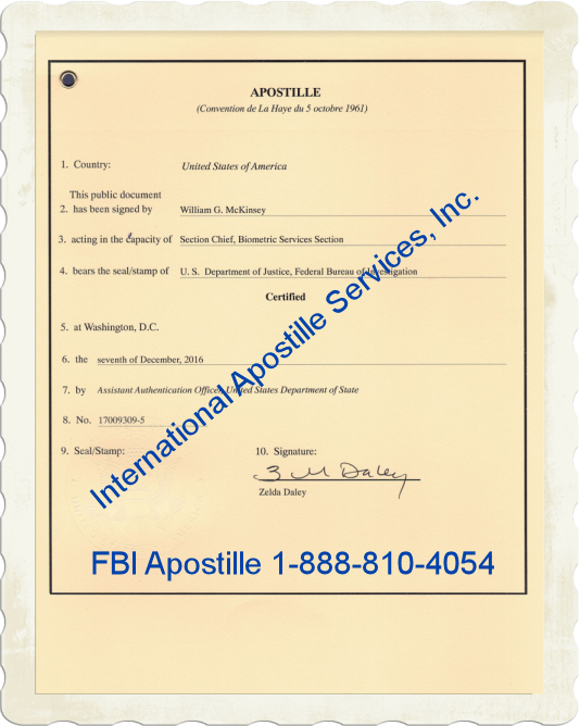 FBI Apostille Example | FBI Apostille